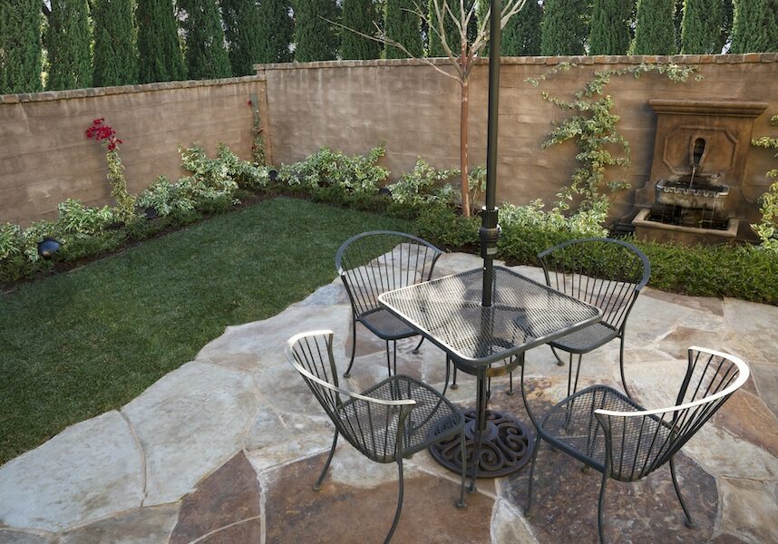 A beautiful patio space with Sonance outdoor speakers.