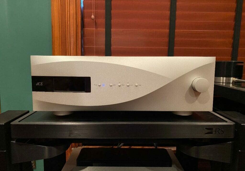 A set of 3 Helix installed under a dCS Vivaldi DAC atop an HRS M3X2 Isolation Base.